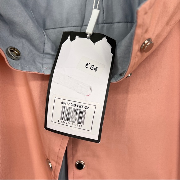 Kling Lip Print Hooded Jacket Lightweight Coral Pink New - Picture 5 of 7